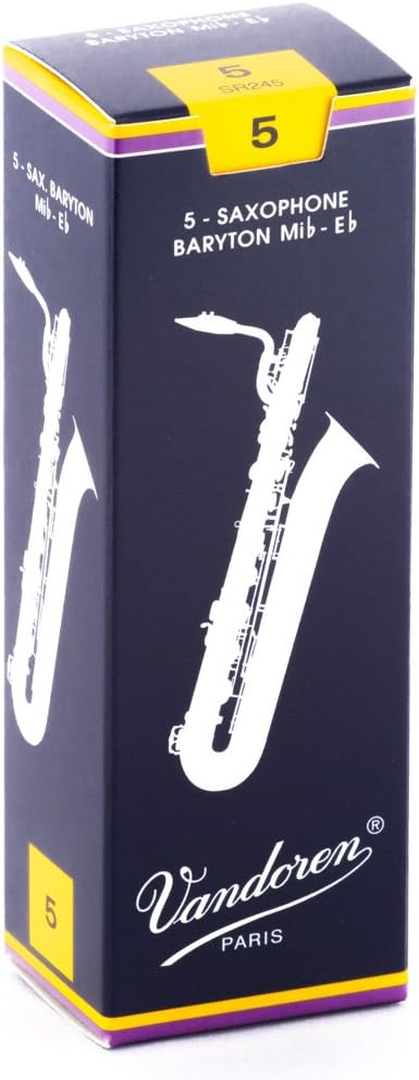 Vandoren SR245 Bari Sax Traditional Reeds Strength 5; Box of 5